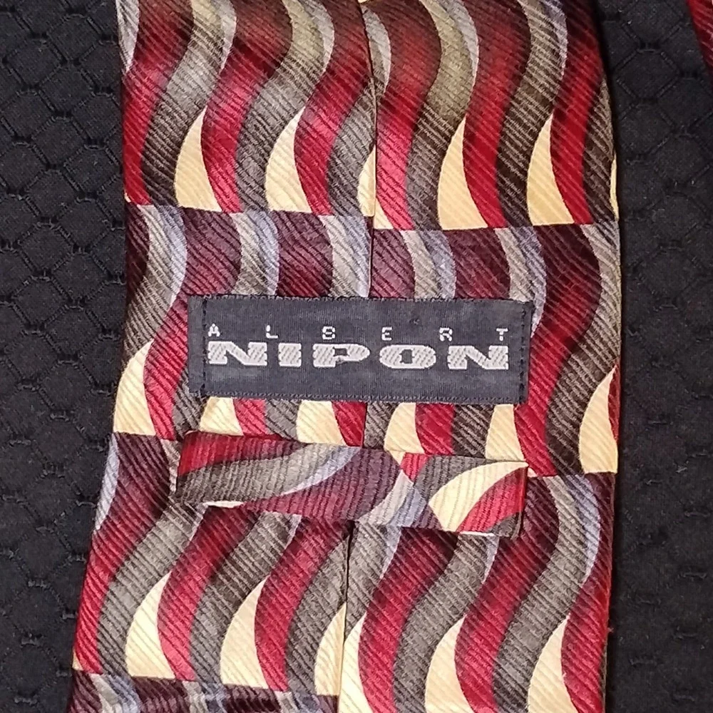 Albert Nipon Geometric Design Neckties Lot Of 3 Funky Fresh‎ Cool - N